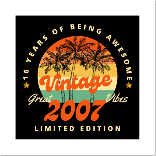 15 Year Old Gifts Vintage 2007 Limited Edition 15th Birthday Posters and Art